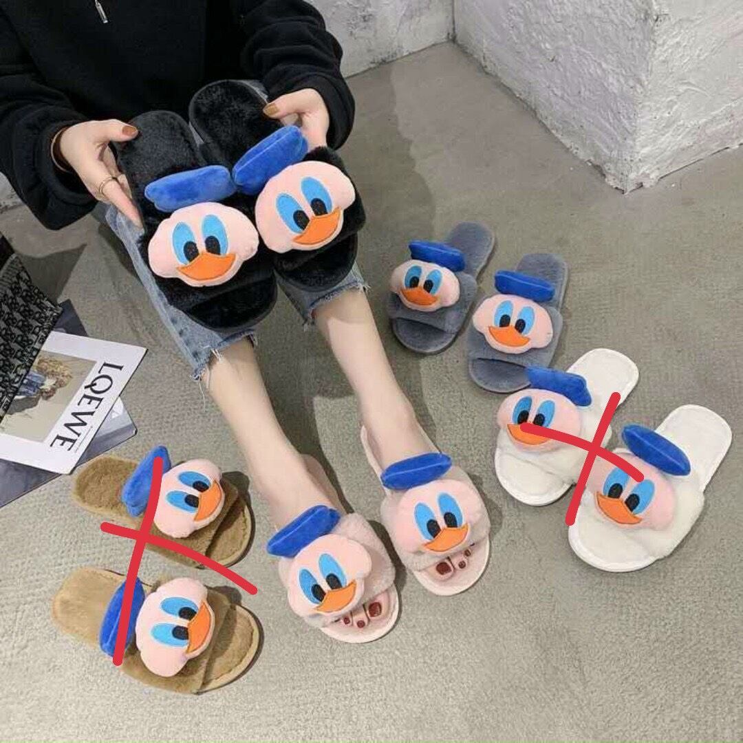 Dép lông cqo cấp hình vịt donan siêu cute