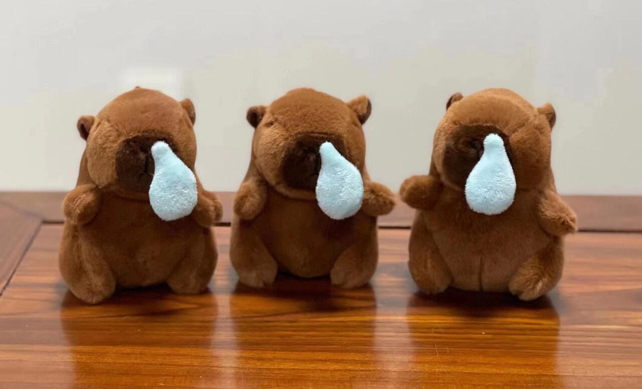 Gấu bông móc khóa capybara có hương thơm chảy nước mũi có thể kéo ra, móc khóa capybara ví silicon, 