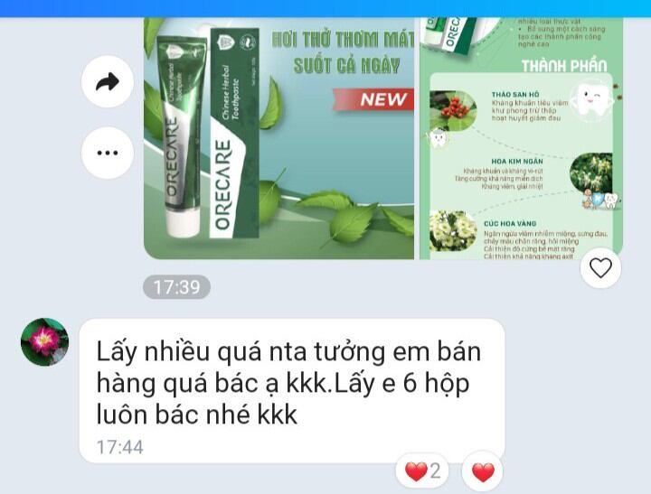 Kem đánh răng thảo dược Orecare