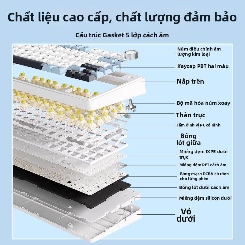 AULA | Bàn Phím Cơ Không Dây 75% Bluetooth 3 Chế Độ Tri-Mode RGB Ánh Sáng Nhẹ Dành Cho Máy Tính Để Bàn Laptop Văn Phòng Game