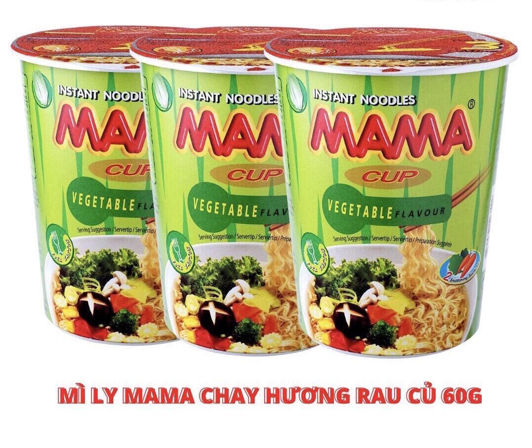 Lốc 3 ly - mì thái mama hương rau củ 60g