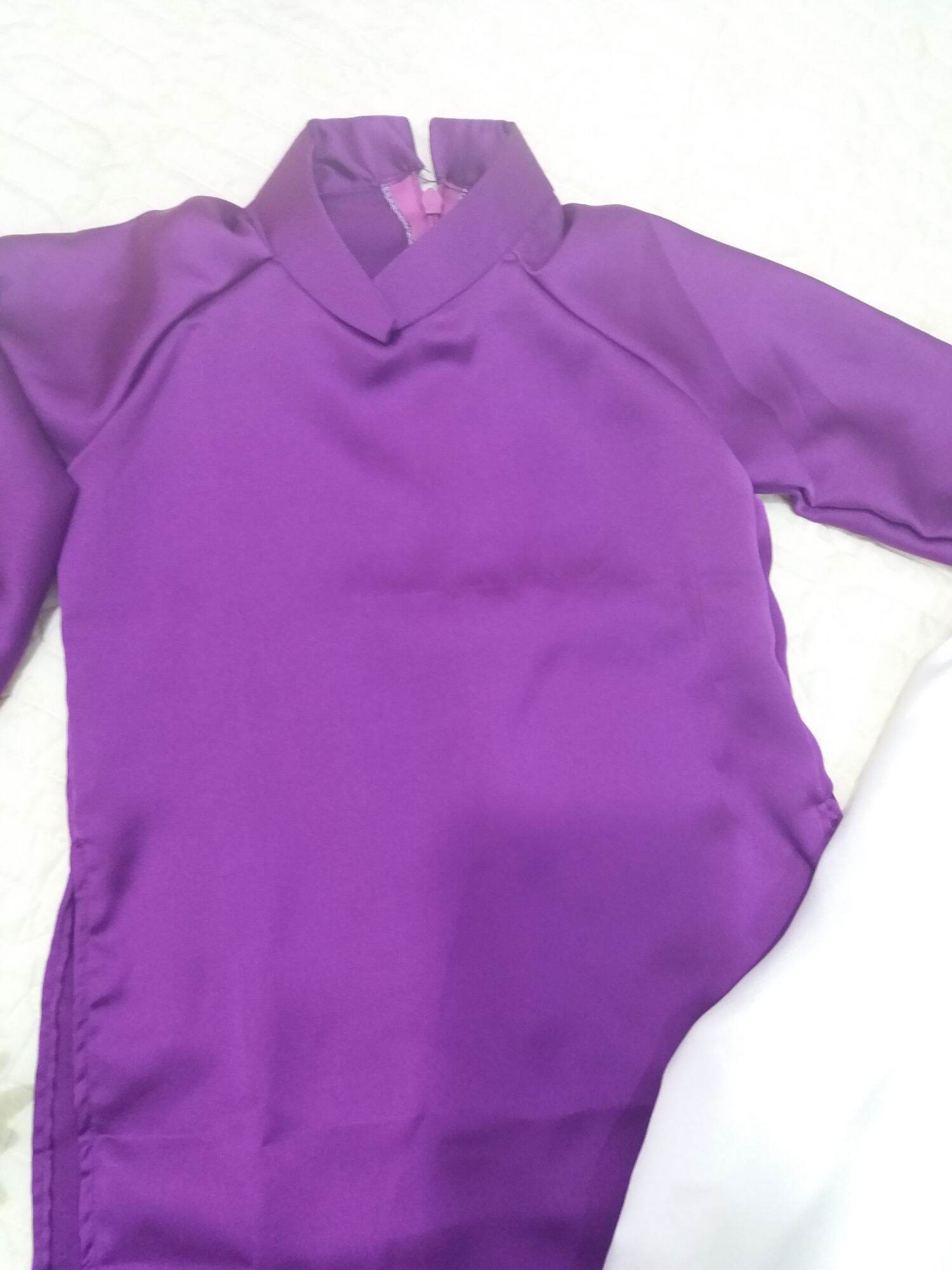 Áo dài lụa satin tím huế