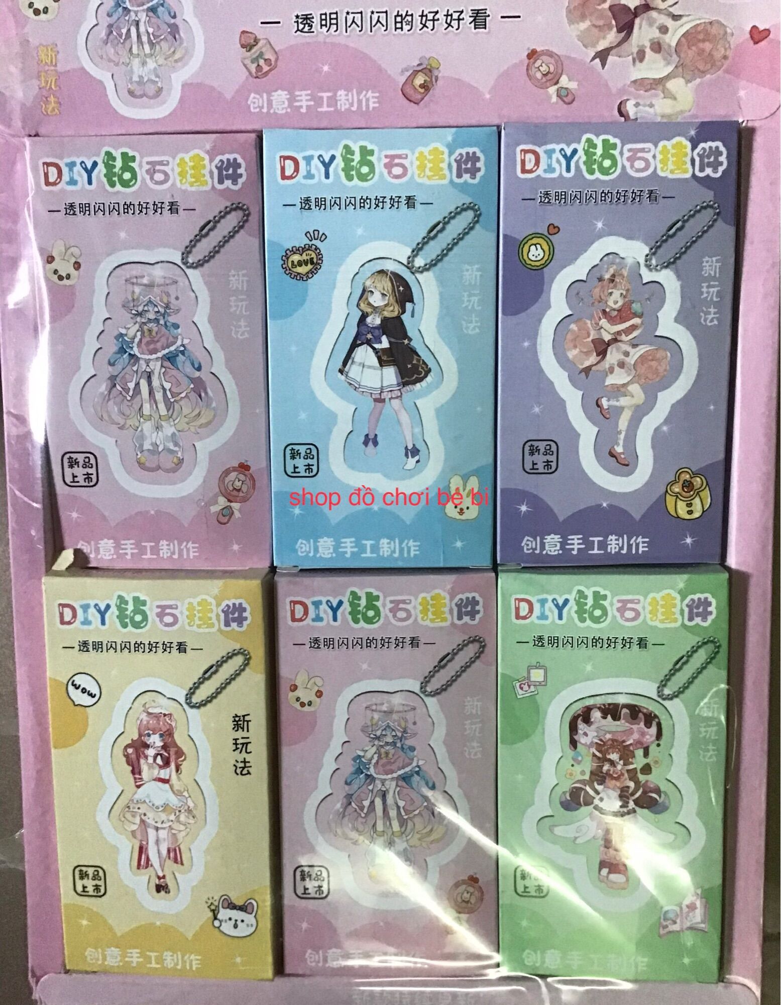 Combo 10 hộp đính đá & 10 hình dán búo bê