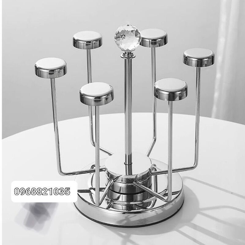 Giá úp cốc inox xoay 360 độ ( hàng cao cấp inox Đức NK)
