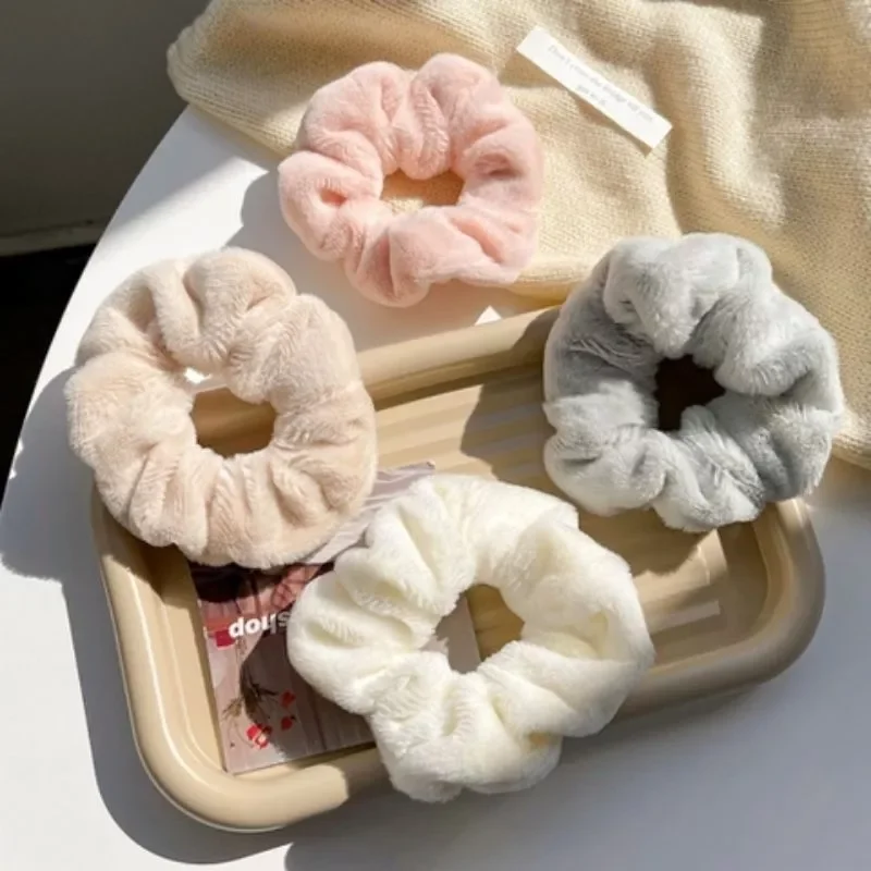 Dây cột tóc scrunchies lông trơn mềm mịn