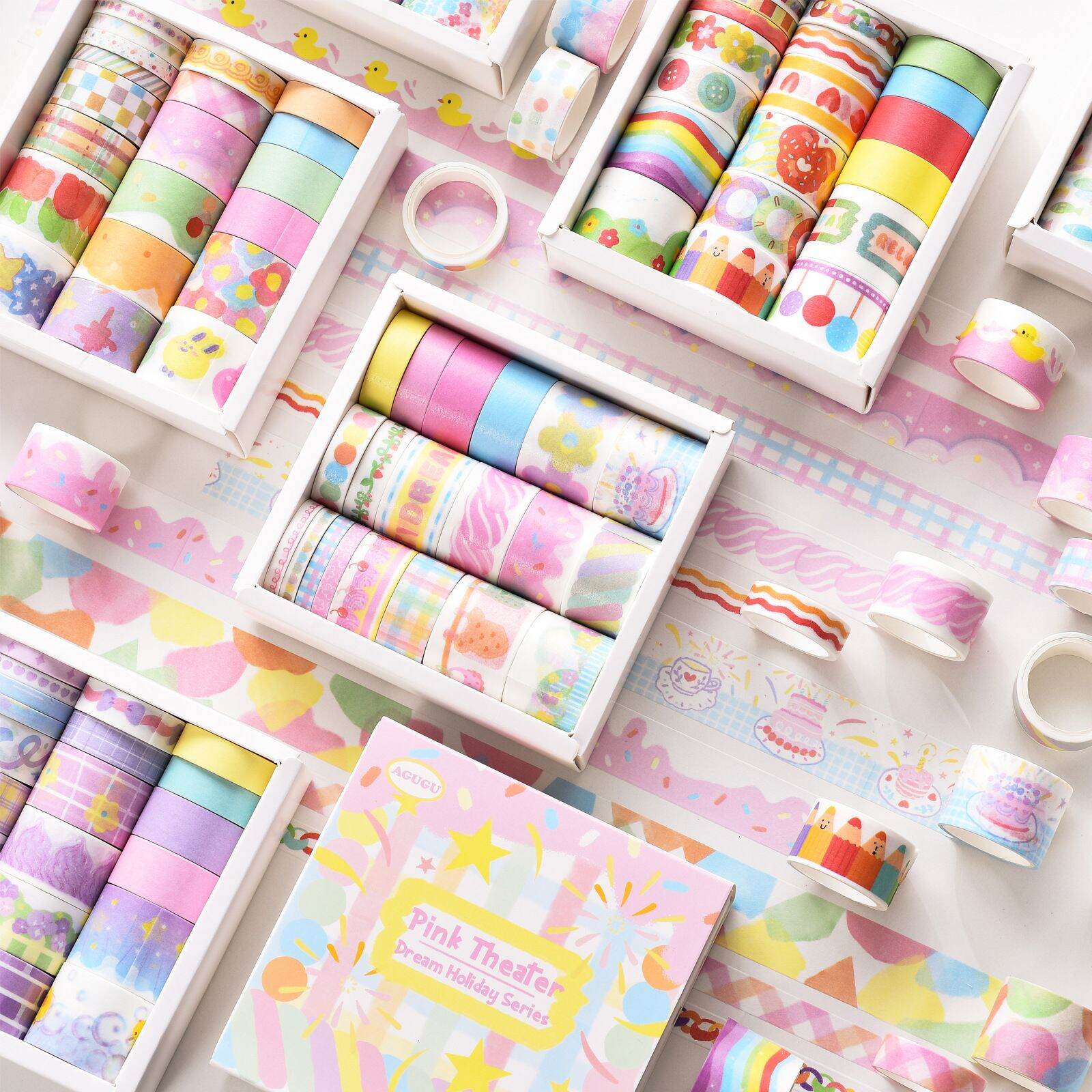 Set 20 cuộn washi nhiều kích thước
