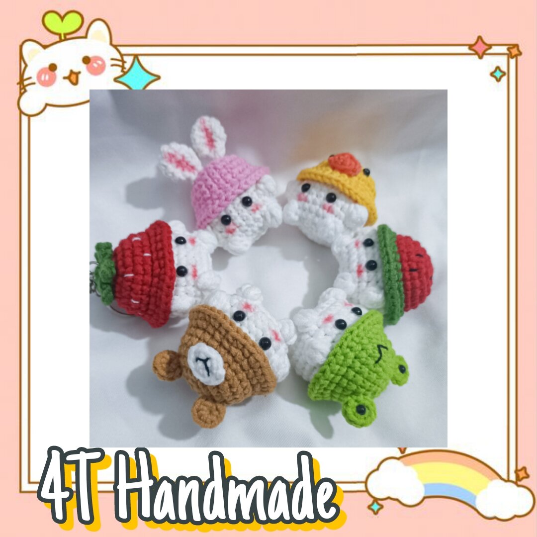 Móc Khoá Handmade Nấm Đội Mũ Bằng Len