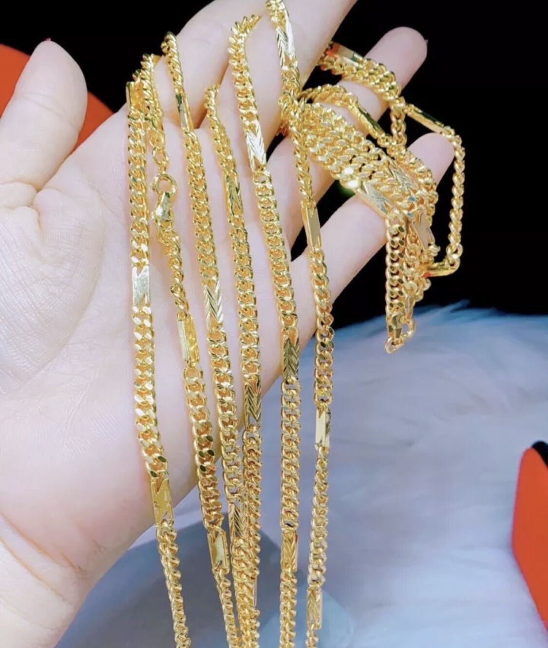 Dây chuyền nam lẫn nữ kiểu chữ N mạ vàng 24k