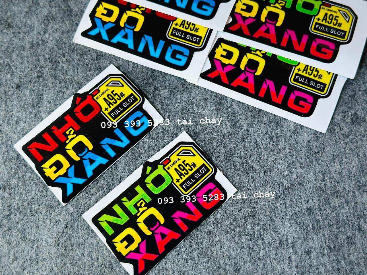 [ 1 MIẾNG ] TEM STICKER " NHỚ ĐỔ XANG " VER 2 DÁN TRANG TRÍ XE