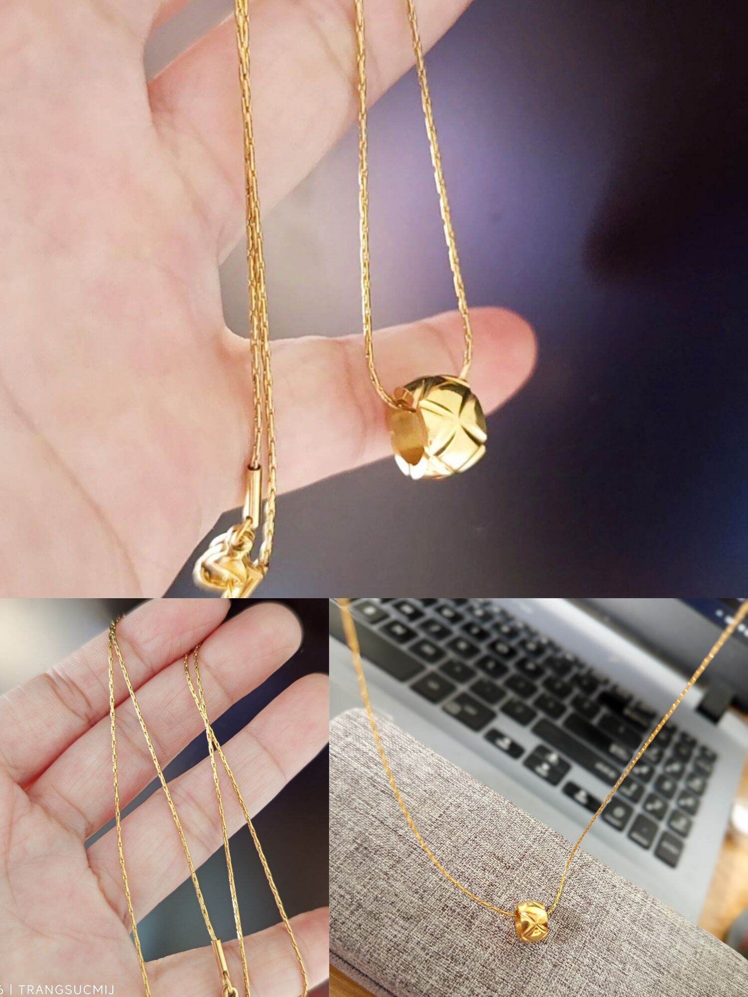 DÂY CHUYỀN TITAN MẠ VÀNG MẶT HOA 4 CÁNH SANG TRỌNG- THANH LỊCH