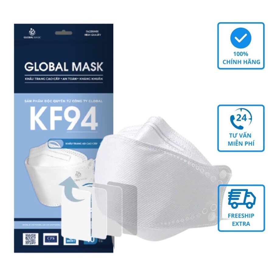 Khẩu trang kf94 global mask _kháng khuẩn cao cấp _