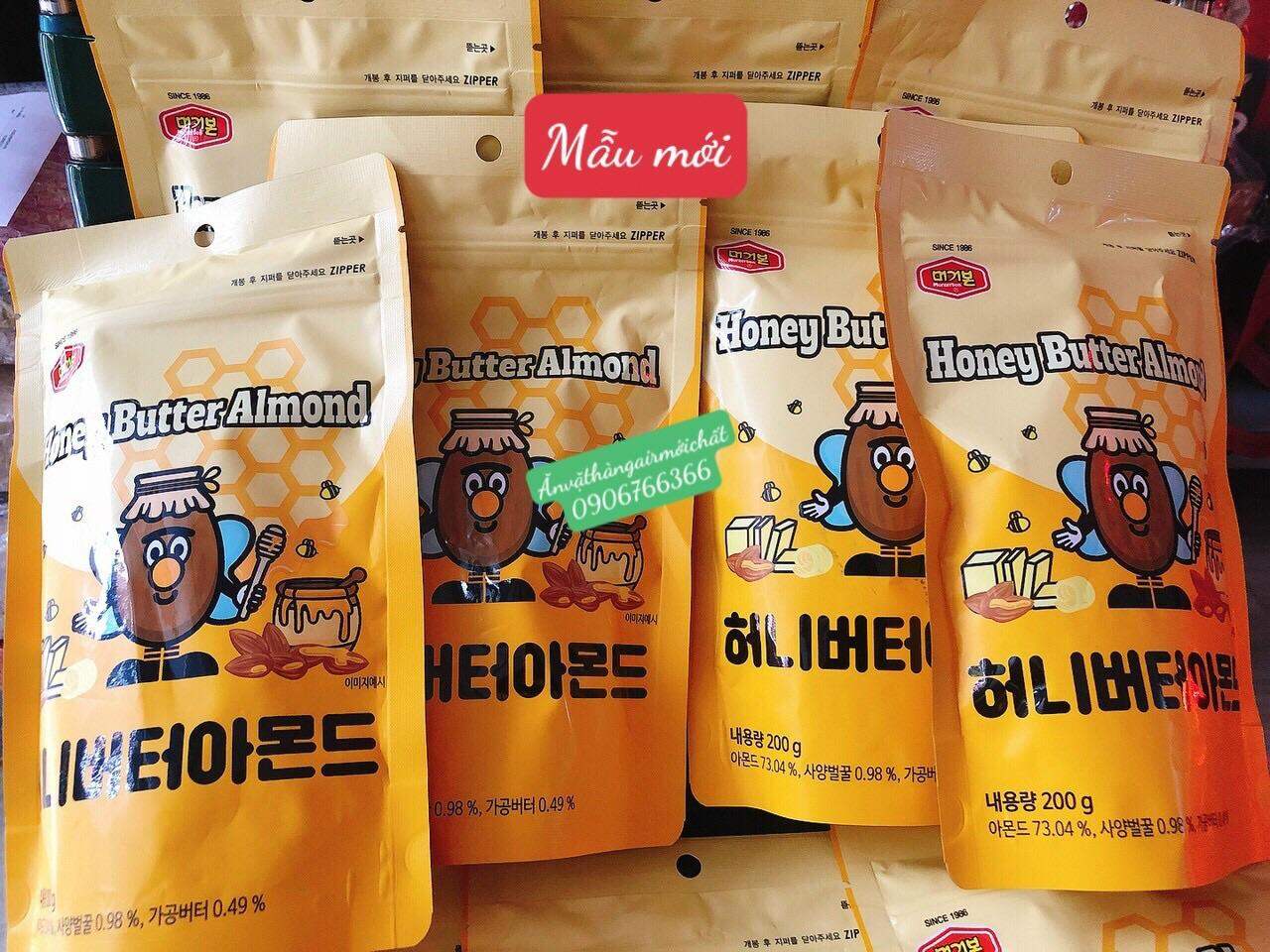 HẠNH NHÂN TẨM BƠ MẬT ONG HÀN QUỐC Gói 200g