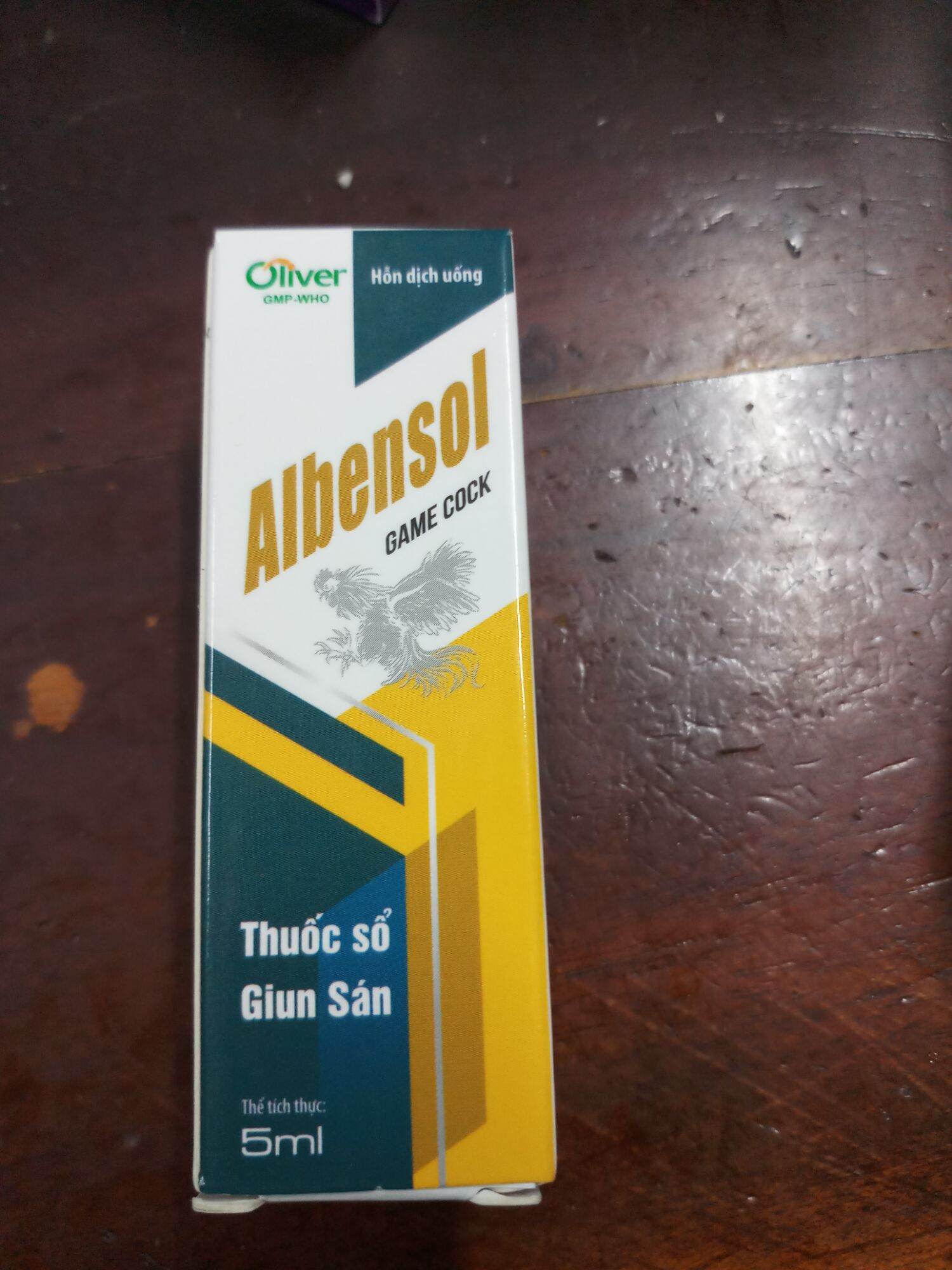 Albensol game cock 5ml thuốc sổ giun sán gà đá dạng uống hsd 17/08/2024