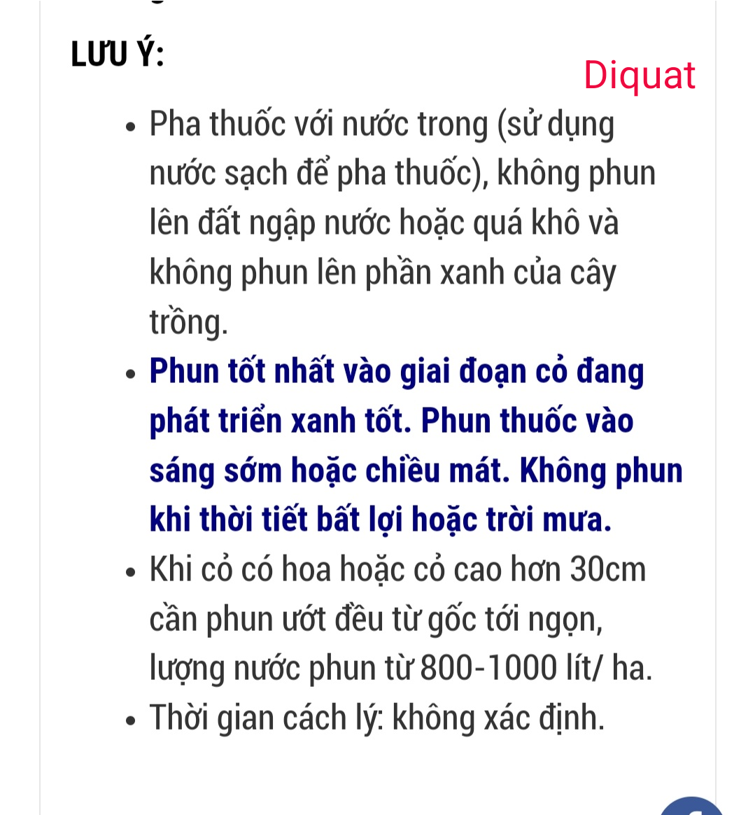 trừ cỏ cháy nhanh 2H - DIQUAT 200SL
 (450ml/ chai và 900ml/ chai)