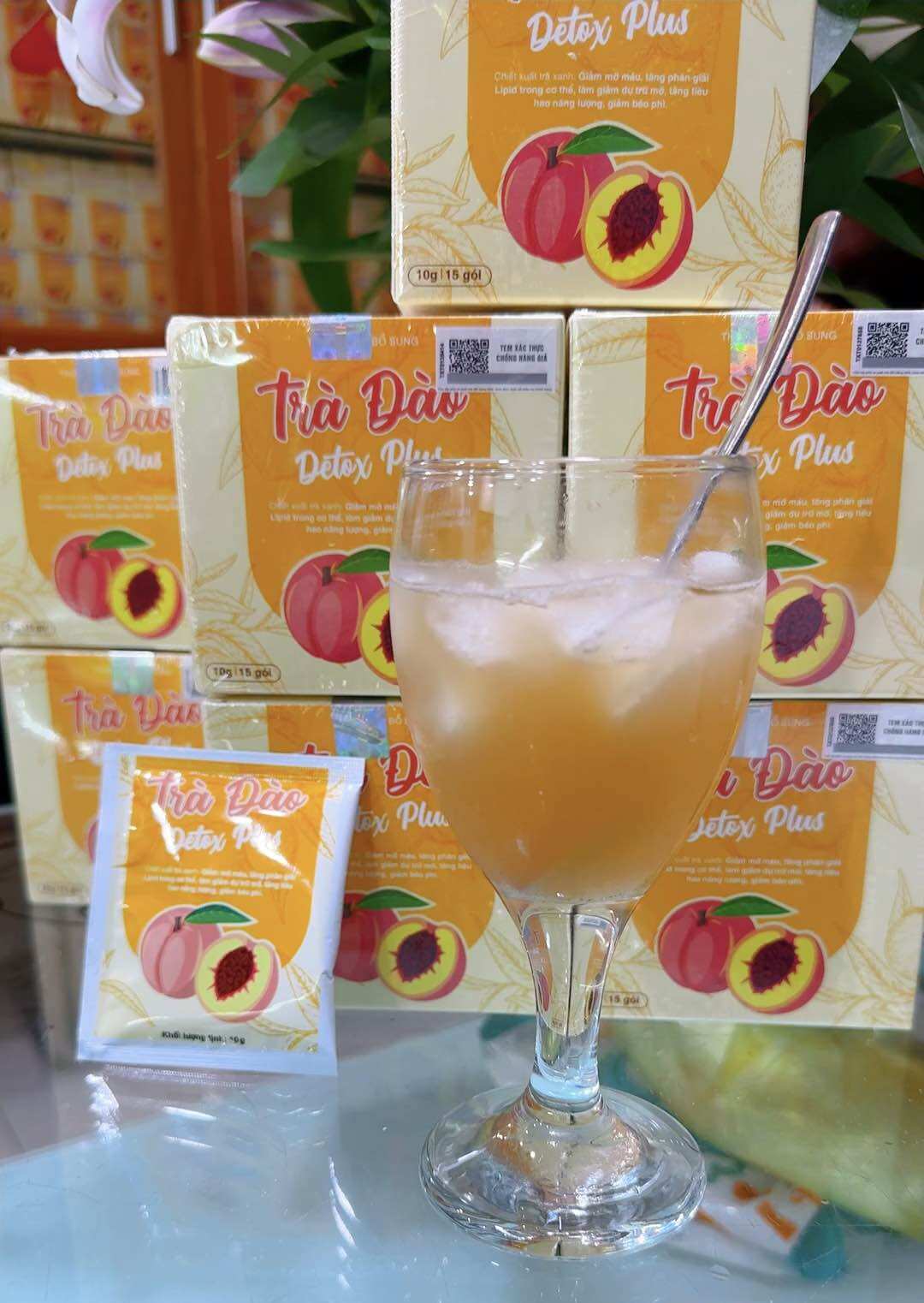 Trà đào detox plus