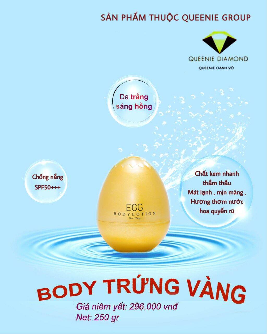 Kem Dưỡng Da Body Trứng Vàng Queenie Skin