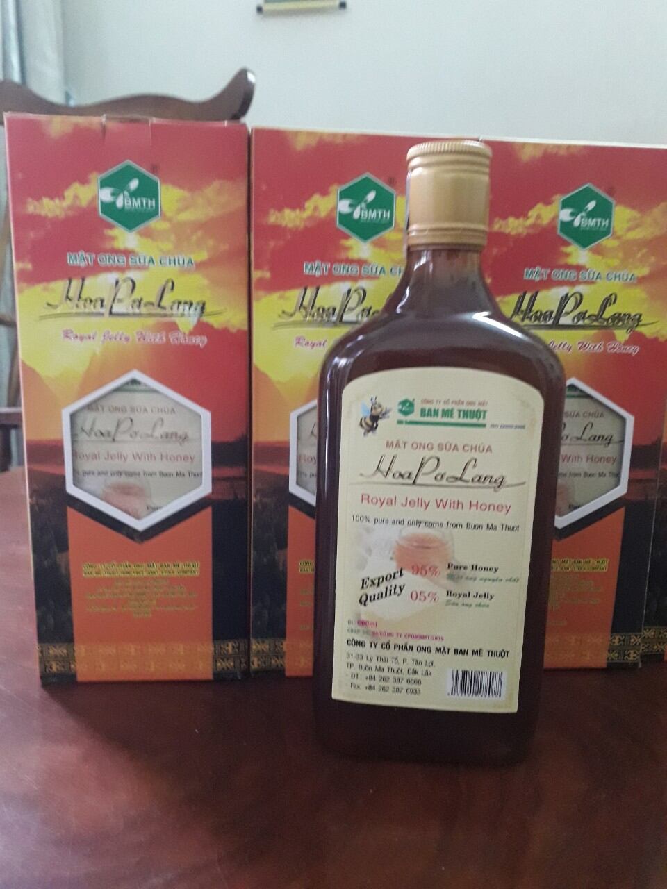 Mật ong sữa chúa Hoa pơ Lang 600ml