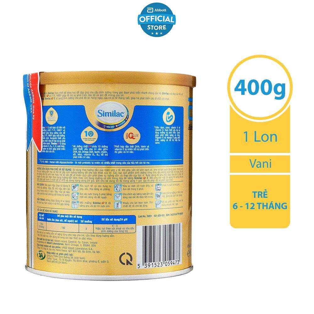 Sữa bột Similac 2 400g HMO dành cho bé 6-12 tháng