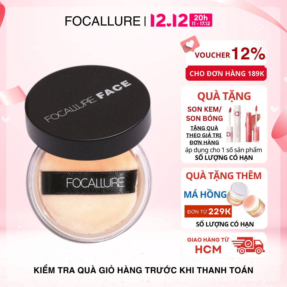 FOCALLURE Phấn Phủ Dạng Bột Kiềm Dầu Che Phủ Toàn Diện 7g