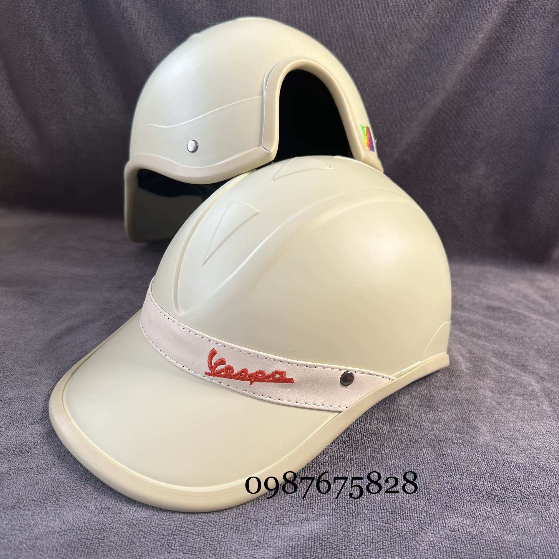 Nón bảo hiểm kết đai da vespa (giá sỉ }