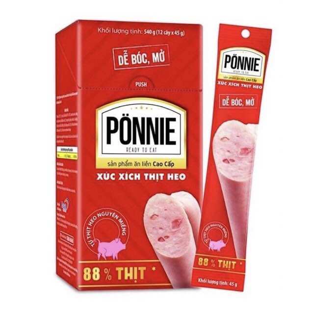 Xúc xích ponnie thịt heo 88%