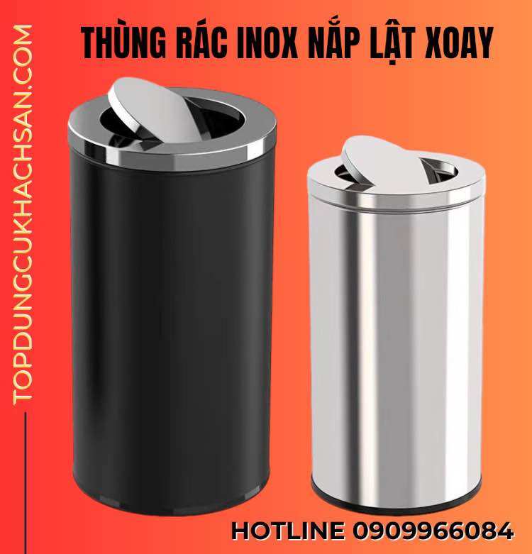 Thùng rác nắp lật xoay, Thùng rác nắp bập bênh, Thùng rác Inox văn phòng công ty