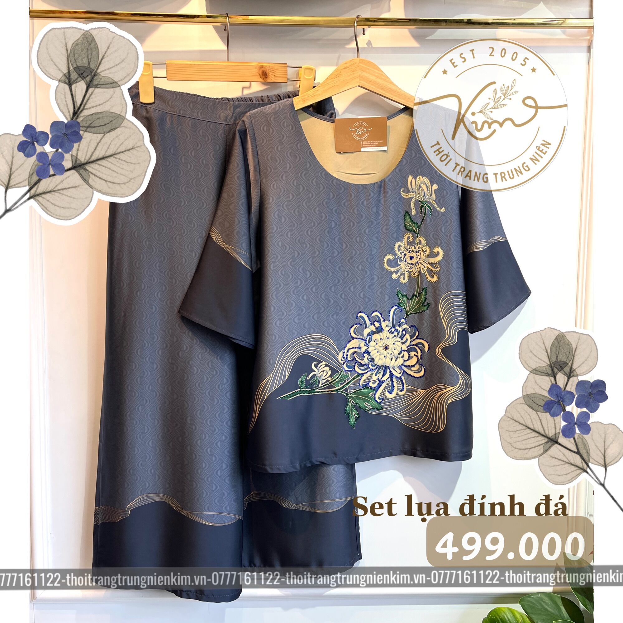 Set lụa đính đá sang trọng