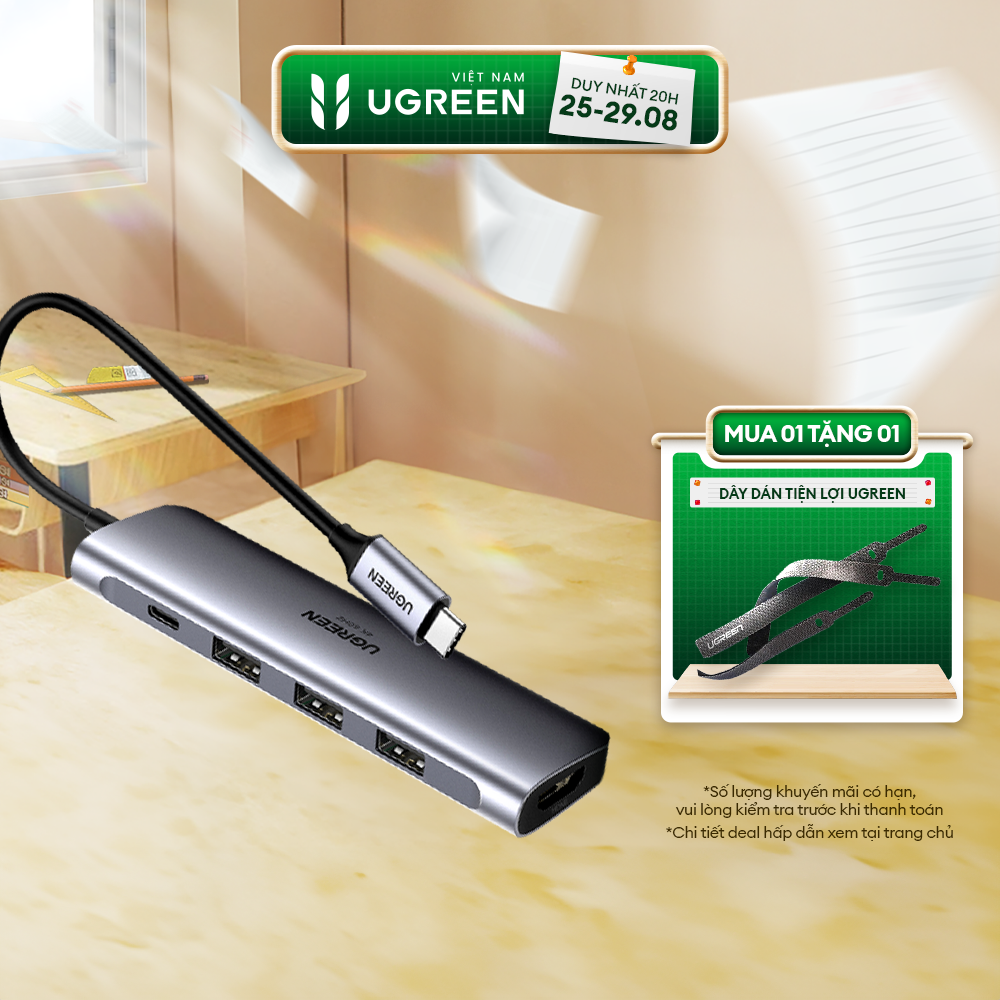 Hub Chuyển Đổi USB Type-C UGREEN mở rộng nhiều cổng chức năng | 40873 50538 70411 50209 50771 50210 80129 70495 70410 80132 60559 60718 80548