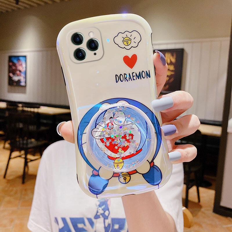 Ốp Điện Thoại Di Động Thích Hợp Dùng Cho Iphone XR Doraemon Gương Xmax Cát Chảy 12Mini Trái Tim XS Ánh Sáng Xanh iPhone 11Promax SE2 Đáng Yêu 7P Hoạt Hình 8Plus Kèm Gương Gương Kính Trang Điểm Silicone I