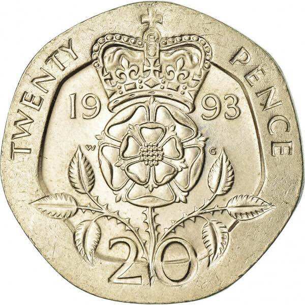 Đồng xu 20 pence của anh 1982 - 2008