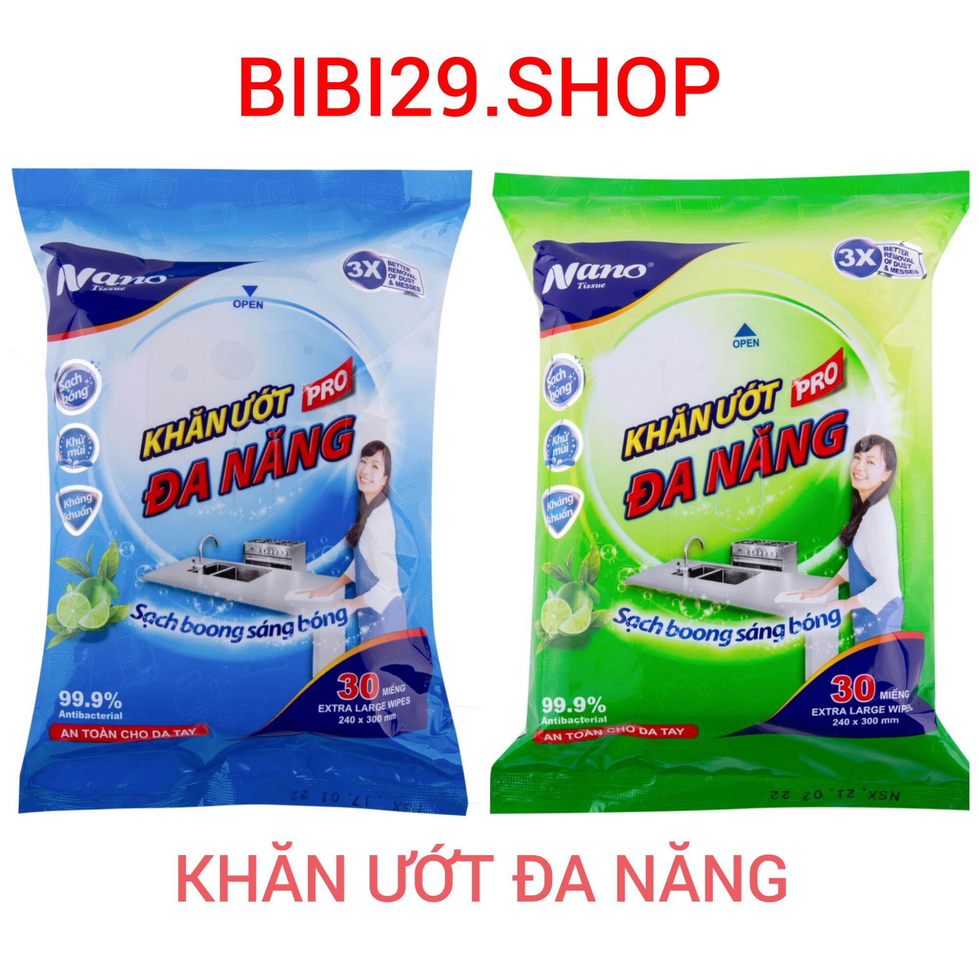 Khăn ướt đa năng nano 30 miếng