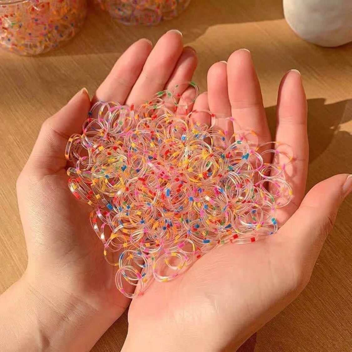 Sỉ Thun 1Ký Nhiều Màu Sắc Ngẫu nhiên . Thun dẻo cột tóc cho bé