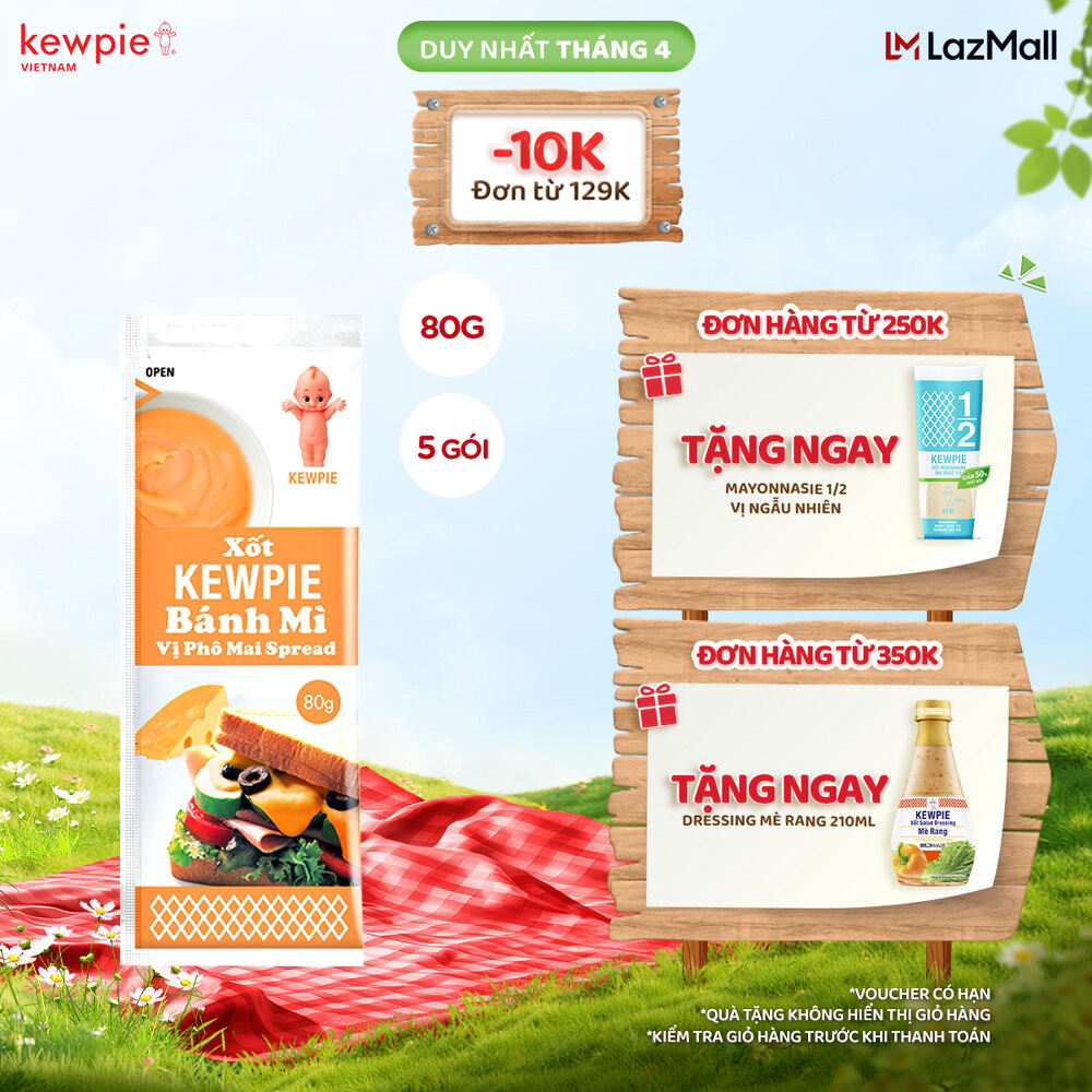 Combo 5 Xốt Kewpie Bánh Mì Vị Phô Mai 80g