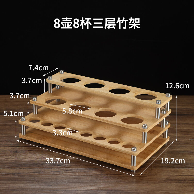 Giá để rượu gia dụng sáng tạo, giá để cốc, đồ trưng bày, giá để ly rượu trắng bằng gỗ tre, khay đựng ly rượu, dụng cụ chia rượu