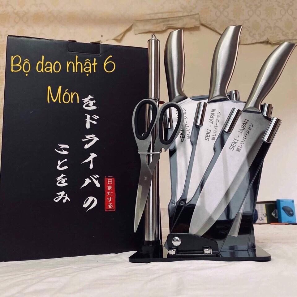 bộ dao nhật seki 5 món kèm đế siêu bén