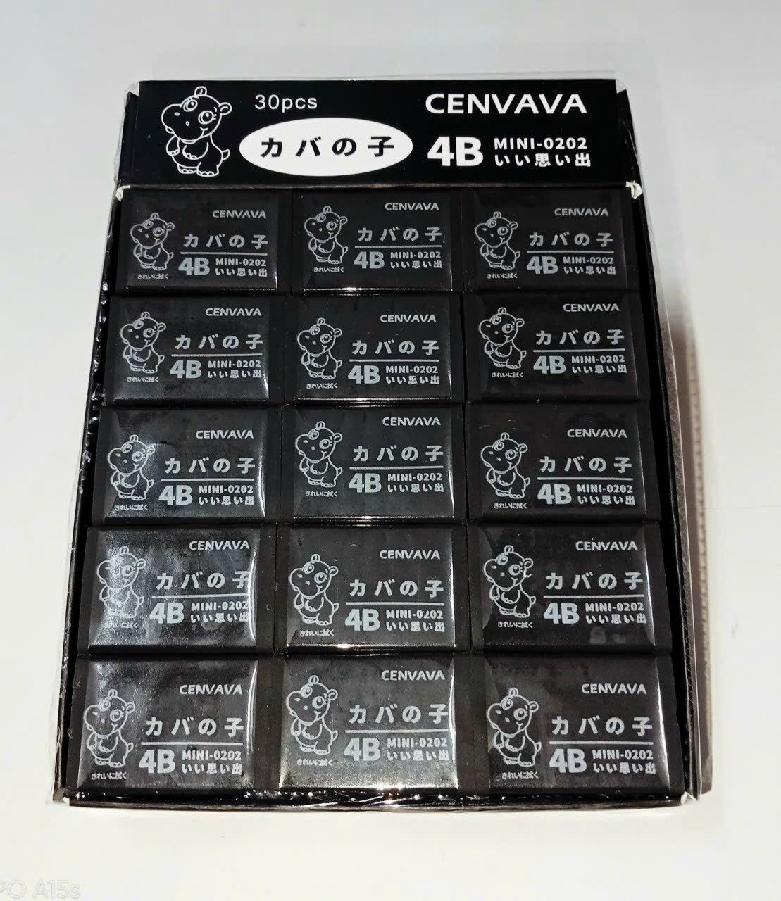 Gôm đen 4B Cenvava Mini-0202, 30v/hộp