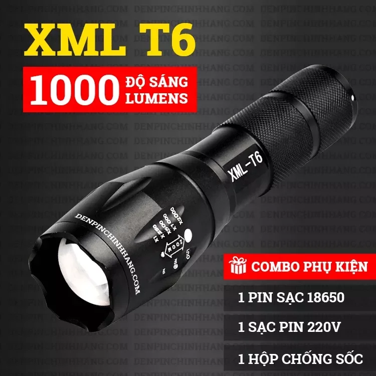 Đèn pin cầm tay mini siêu sáng XML - T6