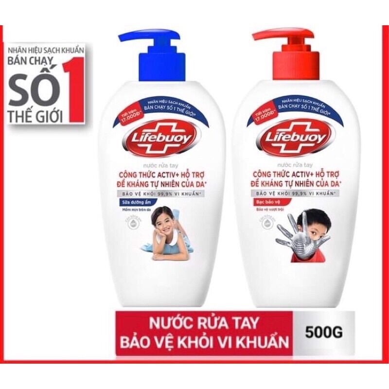 Nước rửa tay Lifebuoy chai 450/500g