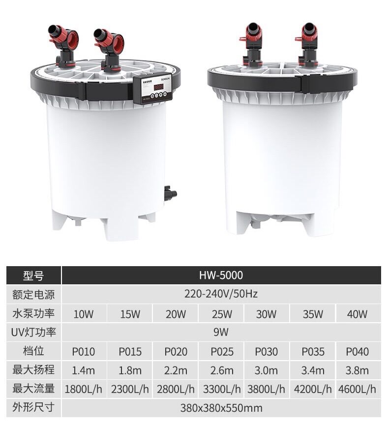 Lọc thùng hw 5000L/1H.(lọc chuyên dụng hồ cá,hồ thuỷ sinh lớn).