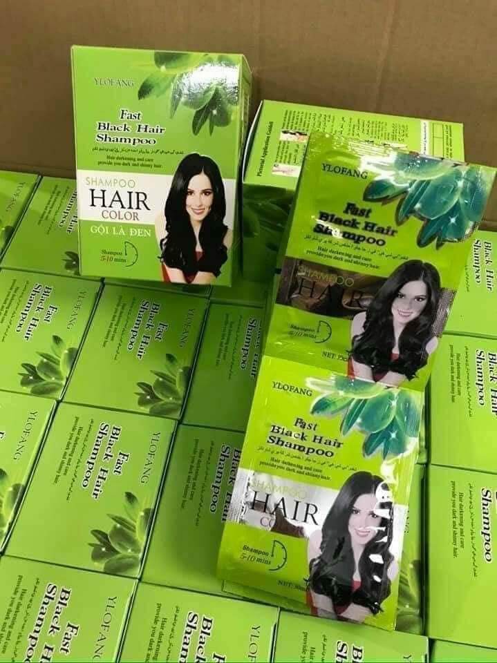 Hộp 10 gói gội đen phủ bạc chiết xuất olive - gội là đen