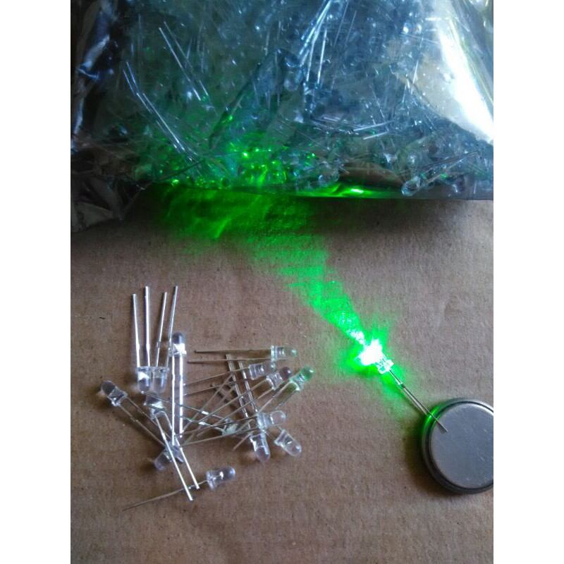 Gói 100 bóng đèn led siêu sáng 3mm xanh xá
