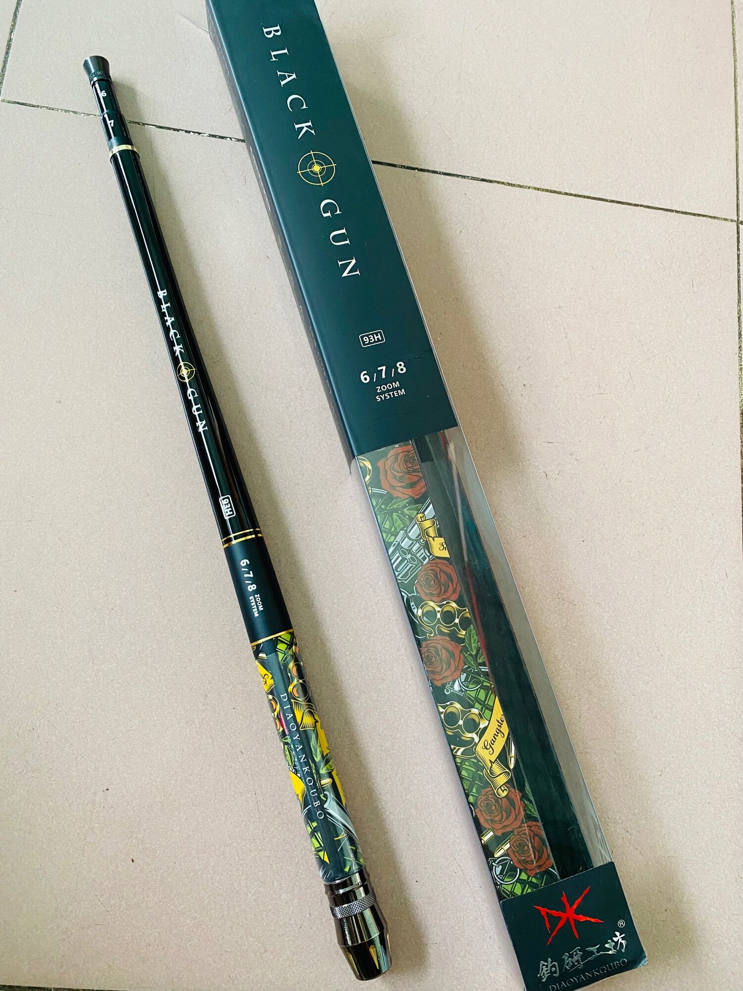 [HCM]CẦN CÂU TÔM YU-SHANG TAIWAN - 黑槍 #BLACK_GUN 93H ZOOM 6/7/8 DÀI 2M48