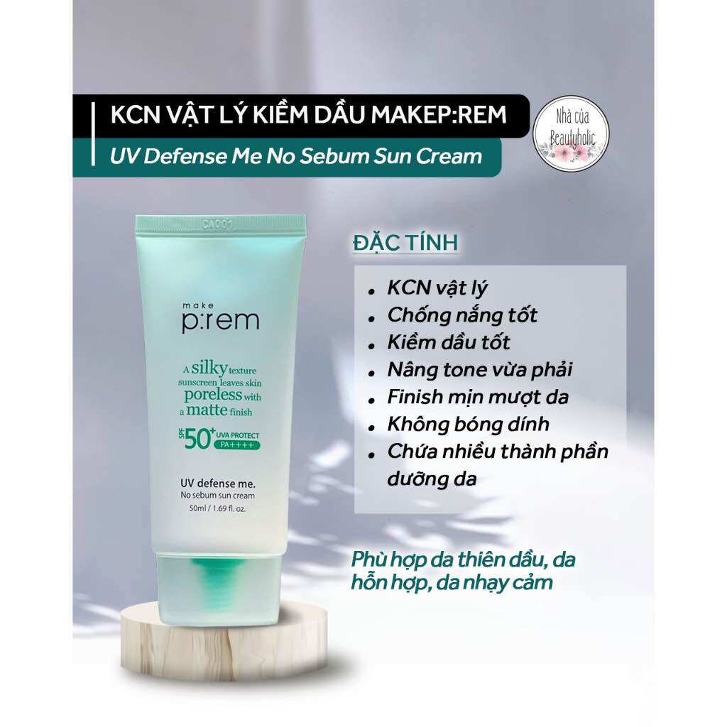 Kem Chống Nắng Make P:rem UV defense me Make Prem 50ml