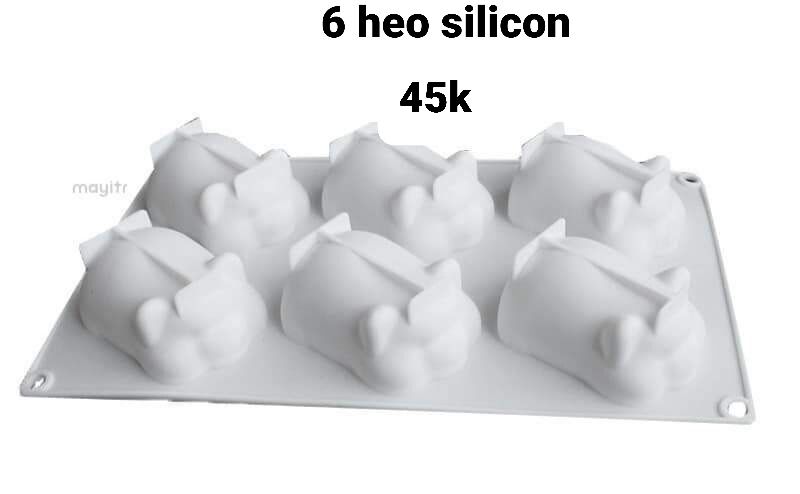 Khuôn silicon hình 6 chú heo