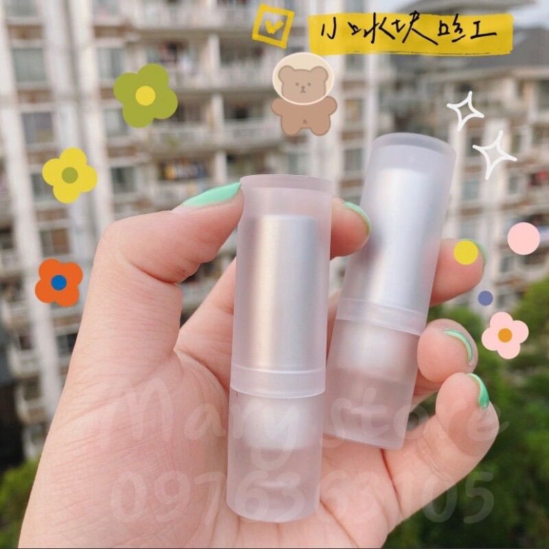 Vỏ son sáp rỗng xám mờ- vỏ son handmade