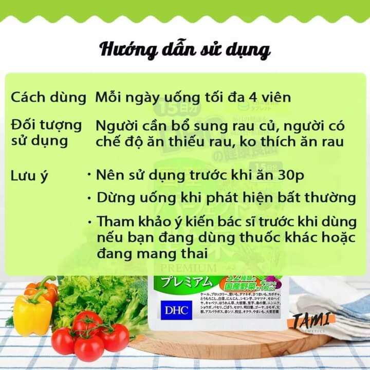 Viên uống rau củ DHC 60 ngày hàng đủ bill