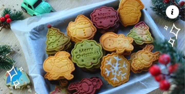Set 8 khuôn cắt làm bánh quy hình ông già noel, người tuyết, giáng sinh Merry Christmas