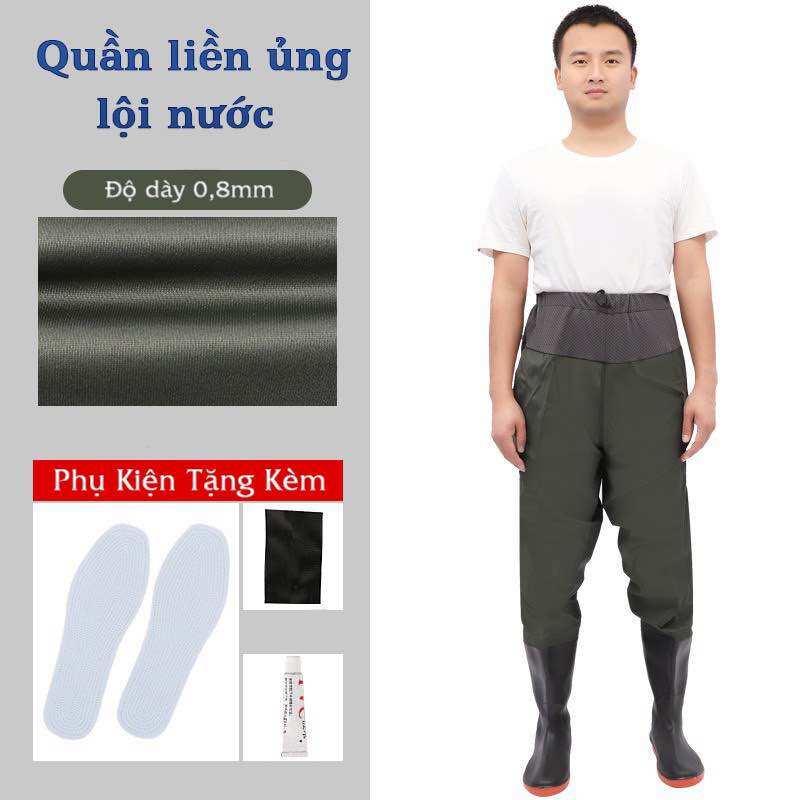 Quần lội nước liền ủng hàng loại 1, dày dặn