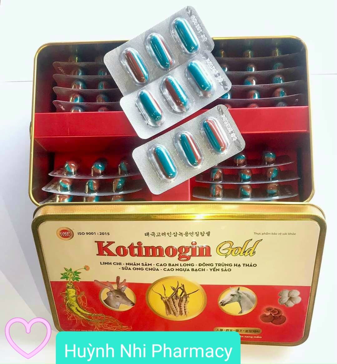 Viên uống đông trùng hạ thảo nhân sâm Kotimogin Gold hộp 60 viên