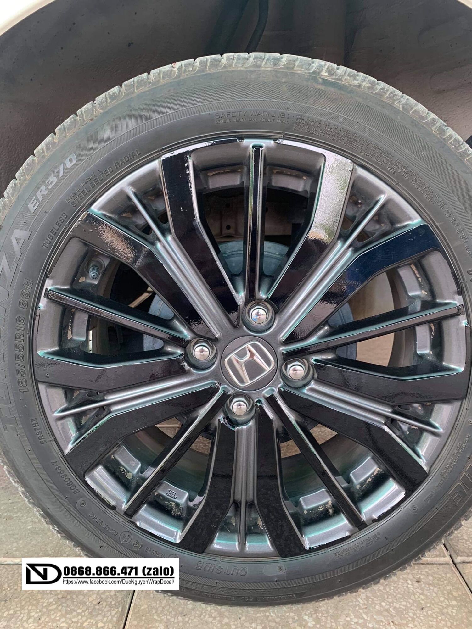 Decal Dán mâm Honda City(5 bánh)